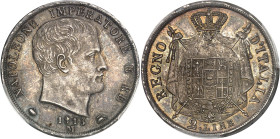 ITALIE - ITALY
Milan, royaume d’Italie, Napoléon Ier (1805-1814). 2 lire, 2e type avec tranche en creux 1813, M, Milan.
Av. (différent) NAPOLEONE IMPE...