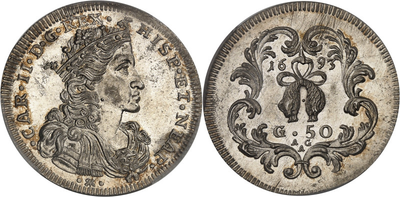 ITALIE - ITALY
Naples et Sicile, Charles II d’Espagne (1674-1700). 50 grana (dem...