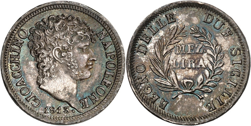 ITALIE - ITALY
Naples, Joachim Murat (1808-1815). Mezza lira (1/2 lire) 1813, Na...