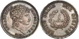 ITALIE - ITALY
Naples, Joachim Murat (1808-1815). 1 lire 1813, Naples.
Av. GIOACCHINO NAPOLEONE. Buste à droite, au-dessous (date). 
Rv. REGNO DELLE D...