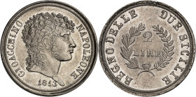 ITALIE - ITALY
Naples, Joachim Murat (1808-1815). 2 lire 1813, Naples.
Av. GIOACCHINO NAPOLEONE. Buste à droite, au-dessous (date). 
Rv. REGNO DELLE D...