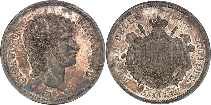 ITALIE - ITALY
Naples, Joachim Murat (1808-1815). 5 lire 1813, Naples.
Av. GIOAC...