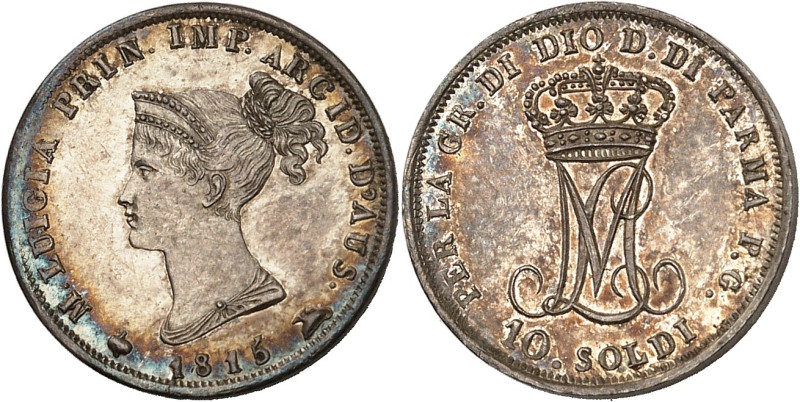 ITALIE - ITALY
Parme, Marie-Louise (1815-1847). 10 soldi 1815, Milan.
Av. (diffé...