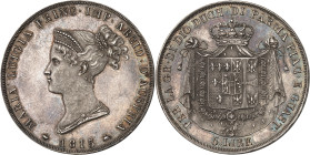 ITALIE - ITALY
Parme, Marie-Louise (1815-1847). 5 lire 1815, Milan.
Av. (différent) MARIA LUIGIA PRINC. IMP. ARCID. D'AUSTRIA (différent). Buste diadé...