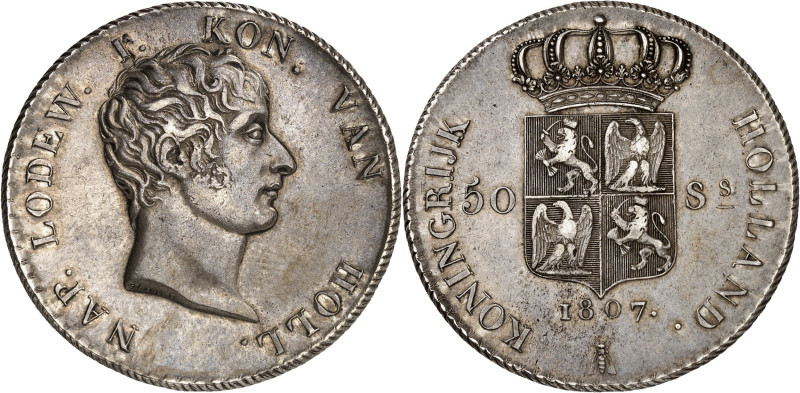 PAYS-BAS - NETHERLANDS
Louis Napoléon Ier (1806-1810). 50 stuivers, avec signatu...