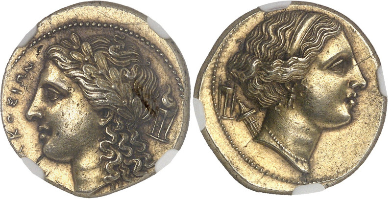 GRÈCE ANTIQUE - GREEK
Sicile, Syracuse, Agathoclès (317-289 av. J.-C.). 100 litr...