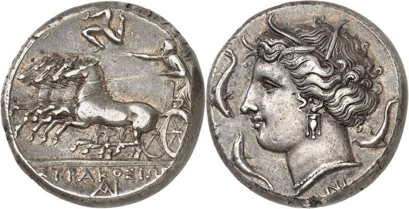 GRÈCE ANTIQUE - GREEK
Sicile, Syracuse, Agathoclès (317-289 av. J.-C.). Tétradra...