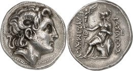 GRÈCE ANTIQUE - GREEK
Thrace (royaume de), Lysimaque (323-281 av. J.-C.). Tétradrachme ND (288-281 av. J.-C.), Amphipolis.
Av. Tête diadémée à droite ...