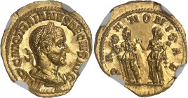 EMPIRE ROMAIN - ROMAN
Trajan Dèce (249-251). Aureus 250, Rome.
Av. IMP C M Q TRAIANVS DECIVS AVG. Buste lauré et cuirassé à droit, vu de trois-quarts ...