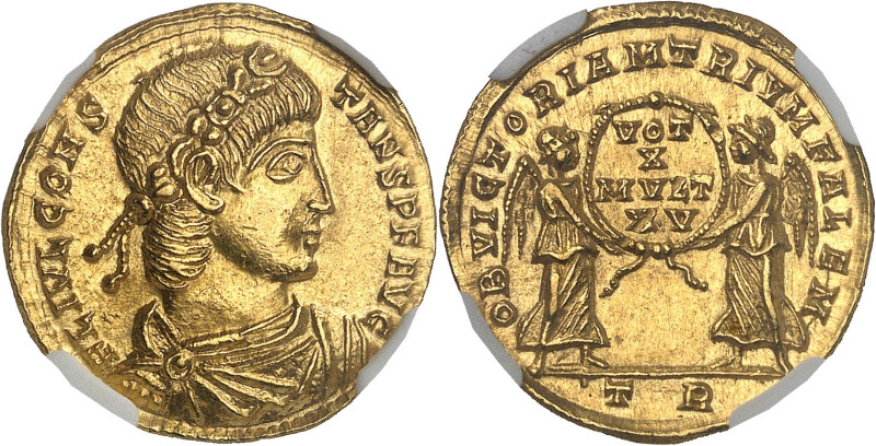 EMPIRE ROMAIN - ROMAN
Constans (337-350). Solidus ND (342-343), Trèves.
Av. FL I...