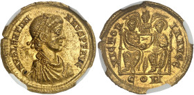 EMPIRE ROMAIN - ROMAN
Valentinien II (375-392). Solidus ND (378-383), Milan ?
Av. D N VALENTINI - ANVS P F AVG. Buste diadémé, drapé et cuirassé, à dr...