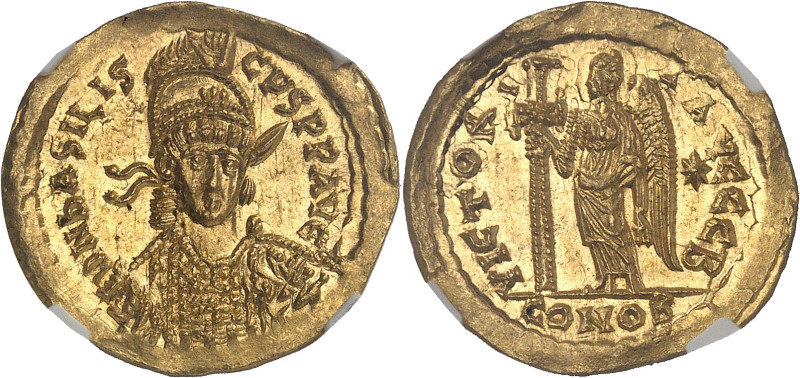 EMPIRE BYZANTIN - BYZANTINE
Basiliscus (475-476). Solidus 475-476, Constantinopl...