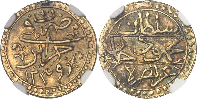 ALGÉRIE - ALGERIA
Mahmoud II (1808-1839). 1/2 sultani AH 1239 (1823), Al-Jaza’ir...