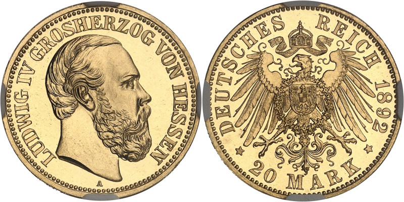 ALLEMAGNE - GERMANY
Hesse-Darmstadt, Louis IV (1877-1892). 20 mark, Flan bruni (...