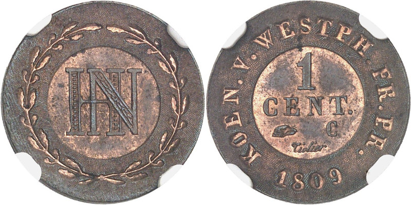 ALLEMAGNE - GERMANY
Westphalie, Jérôme Napoléon (1807-1813). 1 centime 1809, C, ...