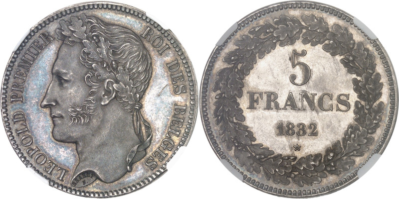 BELGIQUE - BELGIUM
Léopold Ier (1831-1865). Épreuve de 5 francs, position A, sur...