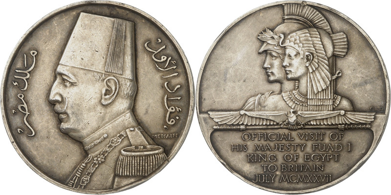 ÉGYPTE - EGYPT
Fouad Ier (1917-1936). Médaille en vermeil, visite de Fouad Ier e...