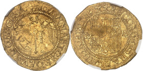 ESPAGNE - SPAIN
Charles et Jeanne (1516-1556). Double principat (doble principado / 2 ducats) 1532, B, Barcelone.
Av. + IOANNA ET CAROLVS D G REGESA. ...