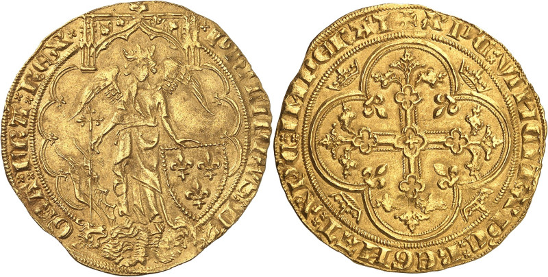 FRANCE / CAPÉTIENS - FRANCE / ROYAL
Philippe VI (1328-1350). Ange d’or, 3e émiss...