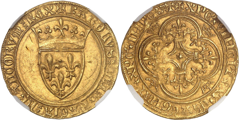 FRANCE / CAPÉTIENS - FRANCE / ROYAL
Charles VI (1380-1422). Écu d’or à la couron...