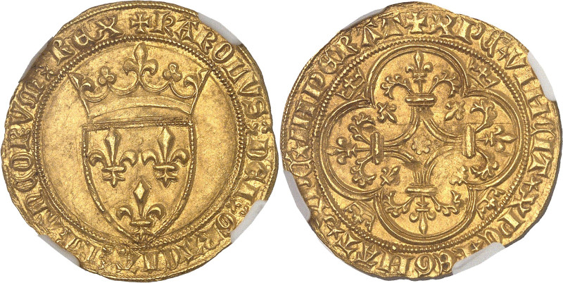 FRANCE / CAPÉTIENS - FRANCE / ROYAL
Charles VI (1380-1422). Écu d’or à la couron...