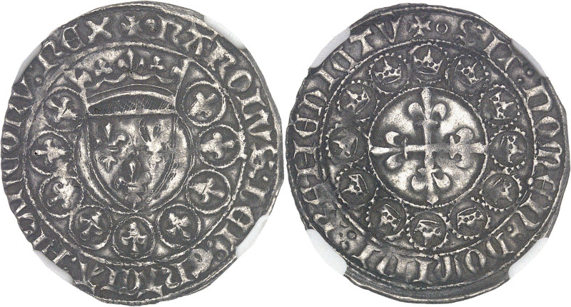 FRANCE / CAPÉTIENS - FRANCE / ROYAL
Charles VII (1422-1461). Gros aux rondeaux N...