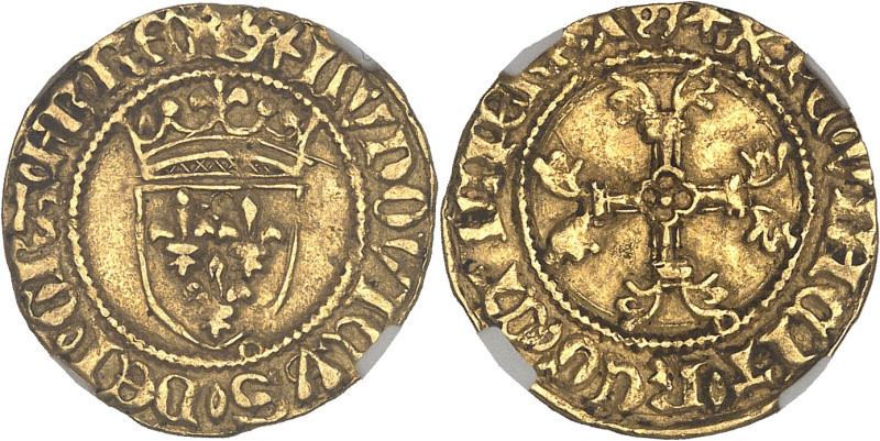 FRANCE / CAPÉTIENS - FRANCE / ROYAL
Louis XI (1461-1483). Demi-écu d’or à la cou...