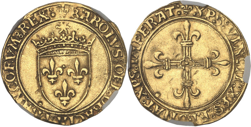 FRANCE / CAPÉTIENS - FRANCE / ROYAL
Charles VIII (1483-1498). Écu d’or au soleil...