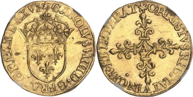 FRANCE / CAPÉTIENS - FRANCE / ROYAL
Charles IX (1560-1574). Écu d’or au soleil, ...