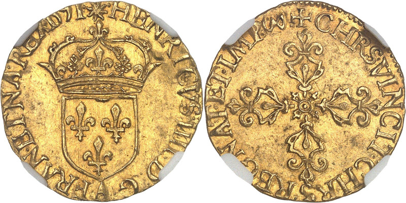 FRANCE / CAPÉTIENS - FRANCE / ROYAL
Henri IV (1589-1610). Écu d’or au soleil, 5e...