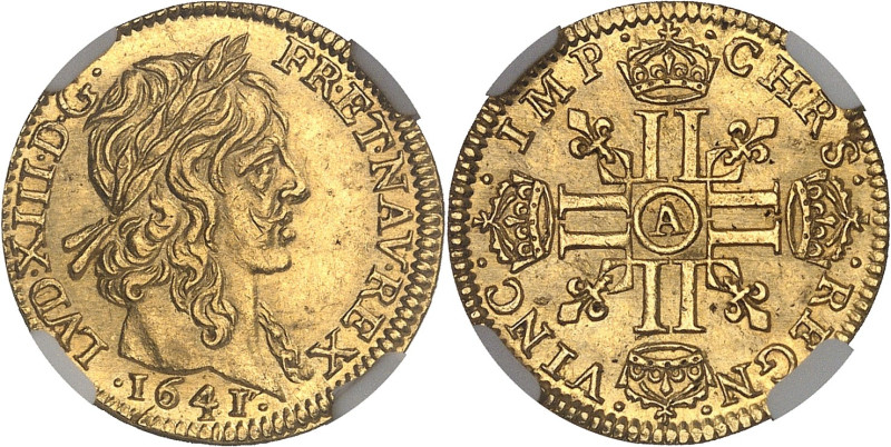 FRANCE / CAPÉTIENS - FRANCE / ROYAL
Louis XIII (1610-1643). Demi-louis d’or 1641...