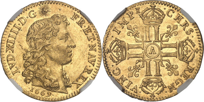 FRANCE / CAPÉTIENS - FRANCE / ROYAL
Louis XIV (1643-1715). Louis d’or à la tête ...