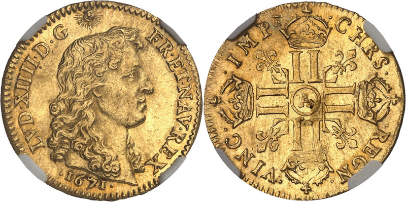 FRANCE / CAPÉTIENS - FRANCE / ROYAL
Louis XIV (1643-1715). Louis d’or à la tête ...