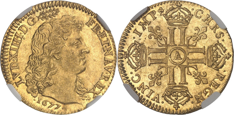 FRANCE / CAPÉTIENS - FRANCE / ROYAL
Louis XIV (1643-1715). Louis d’or à la tête ...