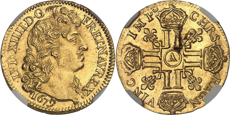 FRANCE / CAPÉTIENS - FRANCE / ROYAL
Louis XIV (1643-1715). Louis d’or à la tête ...