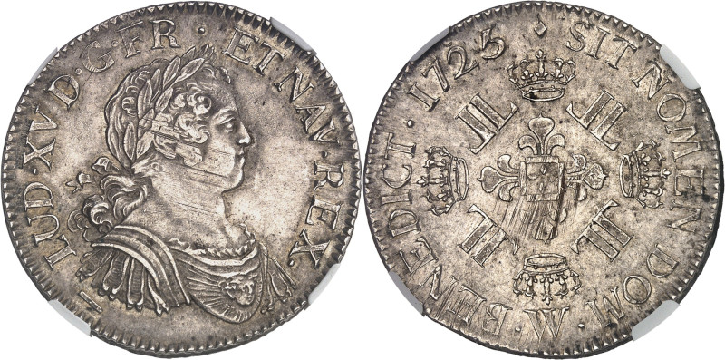 FRANCE / CAPÉTIENS - FRANCE / ROYAL
Louis XV (1715-1774). Écu aux huit L 1725, W...