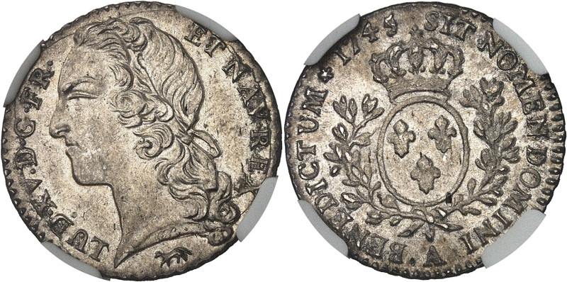 FRANCE / CAPÉTIENS - FRANCE / ROYAL
Louis XV (1715-1774). Dixième d’écu au bande...