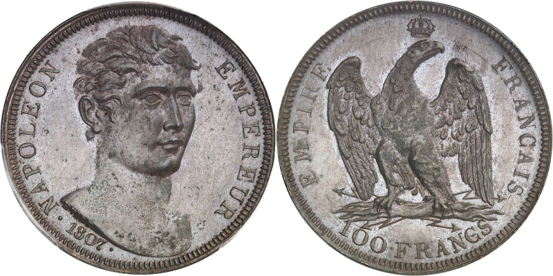 FRANCE
Premier Empire / Napoléon Ier (1804-1814). Essai de 100 francs Or, frappe...