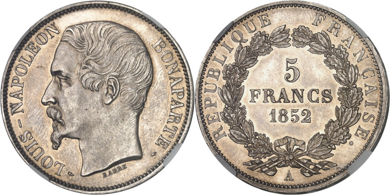 FRANCE
IIe République (1848-1852). 5 francs Louis-Napoléon Bonaparte (type adopt...