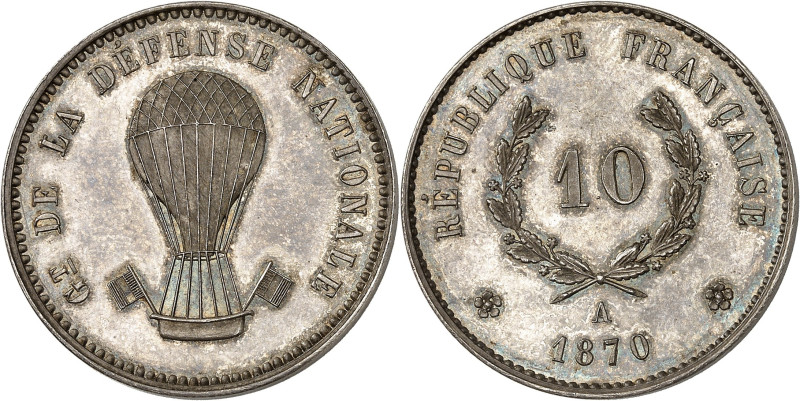 FRANCE
Gouvernement de Défense Nationale (1870-1871). 10 centimes au ballon 1870...