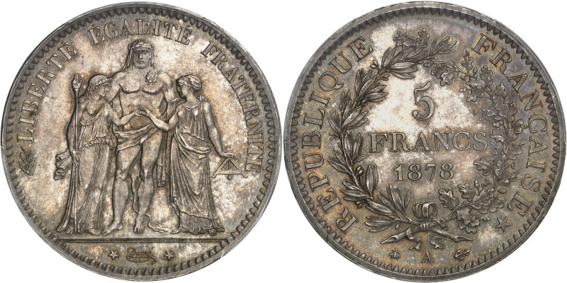 FRANCE
IIIe République (1870-1940). 5 francs Hercule 1878, A, Paris.
Av. LIBERTÉ...