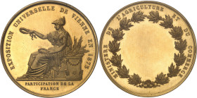 FRANCE
IIIe République (1870-1940). Médaille d’Or, participation de la France à l’Exposition Universelle de 1873 à Vienne (Autriche) 1873, Paris.
Av. ...