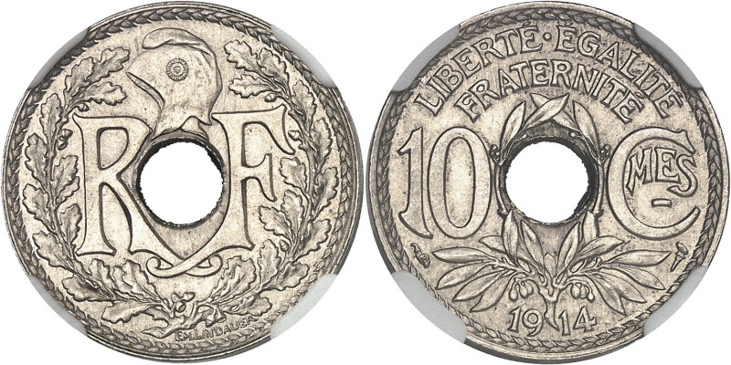 FRANCE
IIIe République (1870-1940). 10 centimes Lindauer, Cmes souligné 1914, Pa...