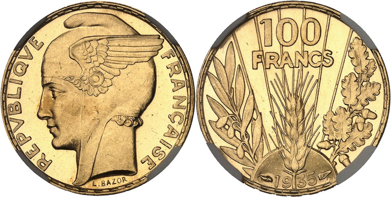 FRANCE
IIIe République (1870-1940). 100 francs Bazor, aspect Flan bruni (PROOFLI...