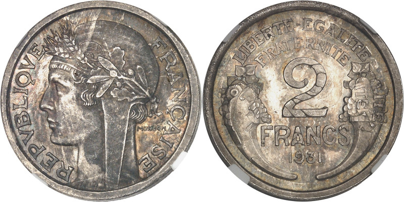 FRANCE
IIIe République (1870-1940). Présérie de 2 francs Morlon, sans différents...