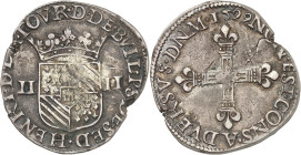FRANCE / FÉODALES - FRANCE / FEUDAL
Sedan, Henri de La Tour d’Auvergne (1594-1623). Quart d’écu 1599, Sedan.
Av. (à 6 h) HENRI. DE. LA. TOVR. D. DE. B...