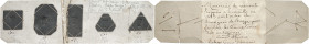 GABON
IIIe République (1870-1940). Ensemble de 5 jetons de formes variés ou monnaies de nécessité, de Savorgnan de Brazza ND (1883), Franceville.
Av. ...