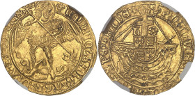 GRANDE-BRETAGNE - UNITED KINGDOM
Henri VIII (1509-1547). Ange d’Or, 3e émission ND (1544-1547), Londres.
Av. (lis) HENRICSx 8x Dx Gx AGLx FRAx Zx HIBx...
