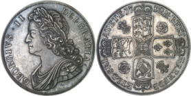 GRANDE-BRETAGNE - UNITED KINGDOM
Georges II (1727-1760). Couronne (crown), 1er type, Flan bruni (PROOF) 1732, Londres.
Av. GEORGIVS. II. - DEI. GRATIA...