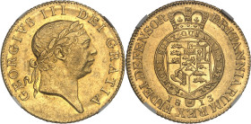 GRANDE-BRETAGNE - UNITED KINGDOM
Georges III (1760-1820). Guinée, 6e tête 1813, Londres.
Av. GEORGIVS III DEI. GRATIA. Buste, tête laurée, à droite. 
...